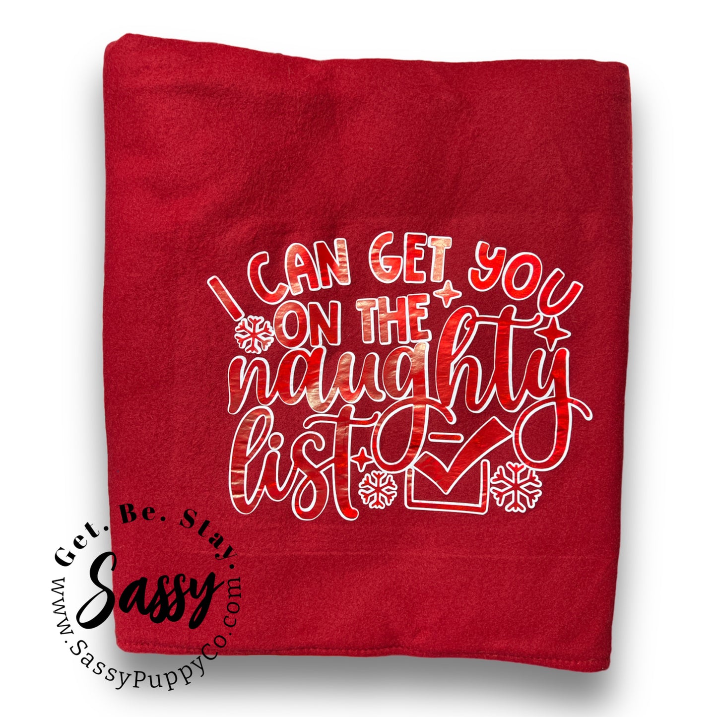 60” x 48” Throw Red Naughty List