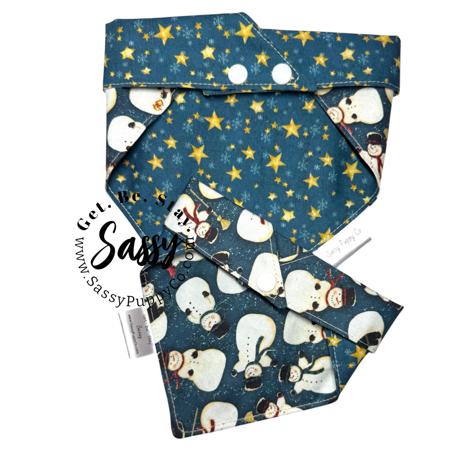 Starlit Snowmen Reversible Snapdana™ – Handmade Winter Edition