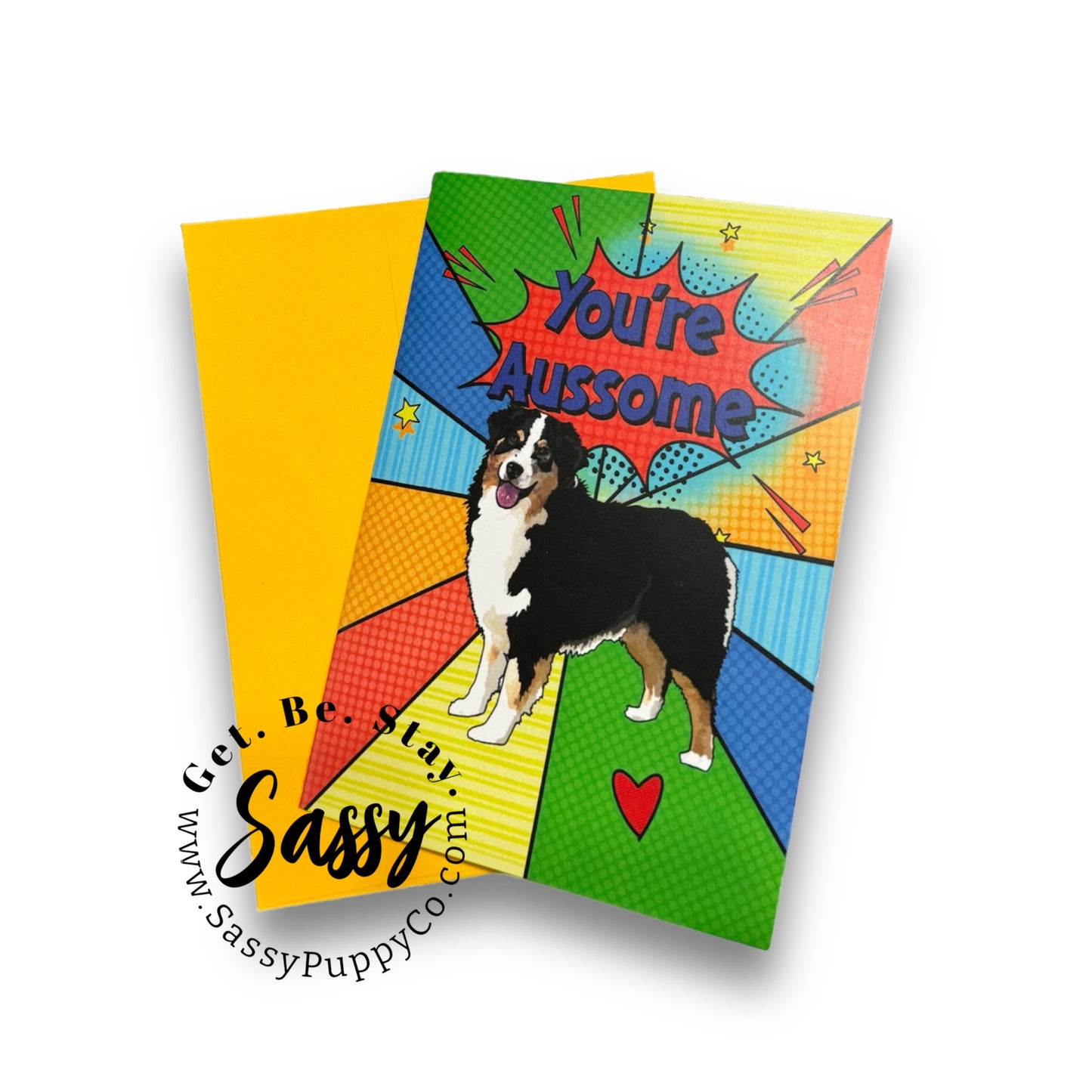 Australian Shepherd Fathers Day Card 5”x7”