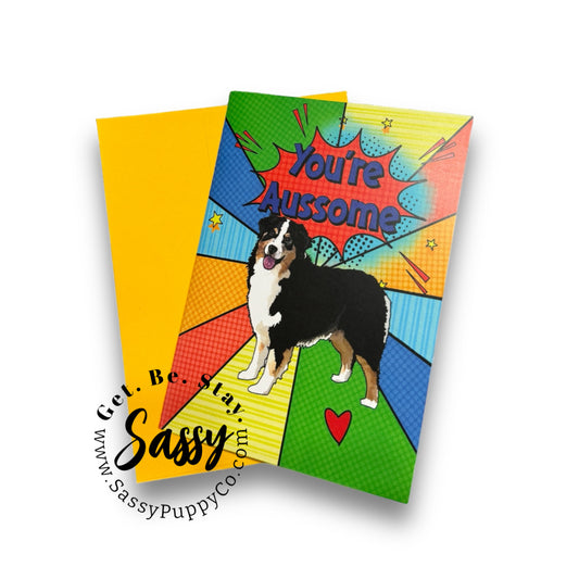 Australian Shepherd Fathers Day Card 5”x7”