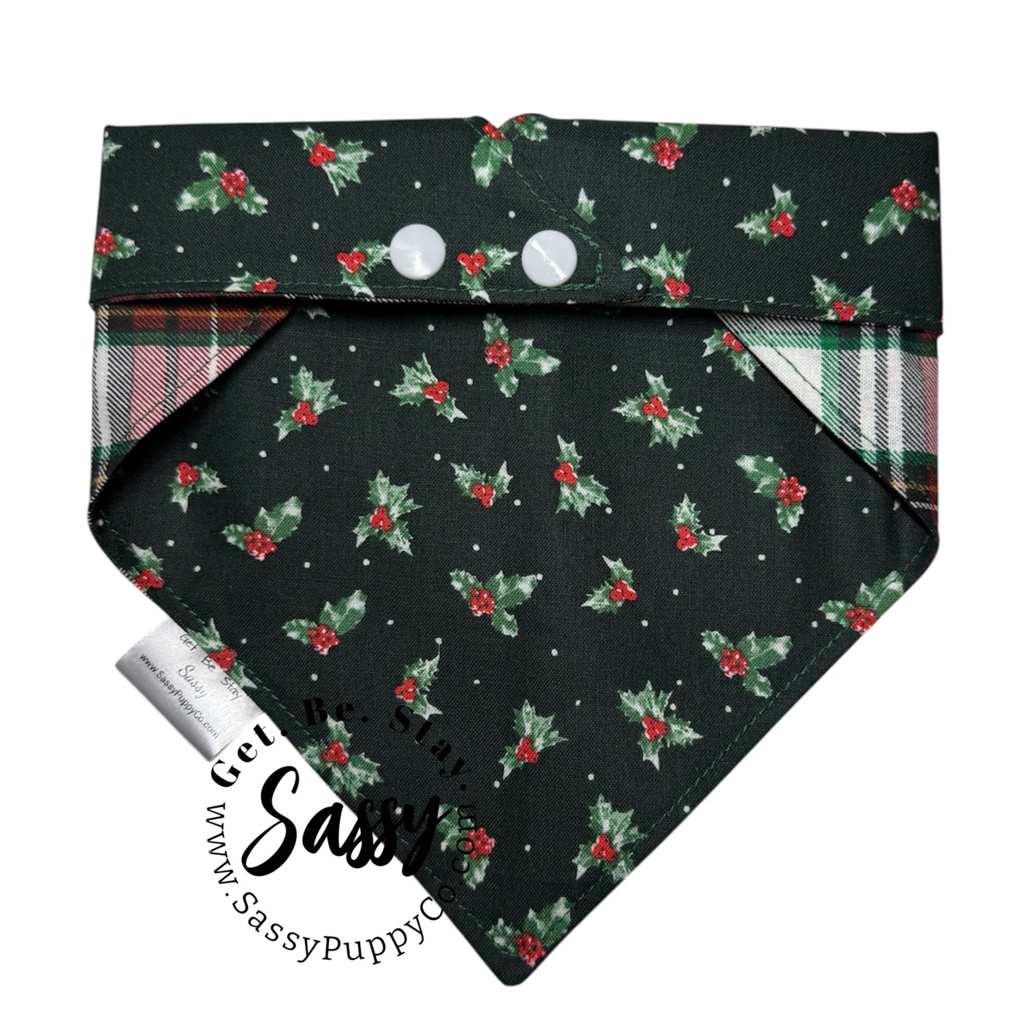 Mistletoe & Tartan Reversible Snapdana™ – Handmade Holiday Edition
