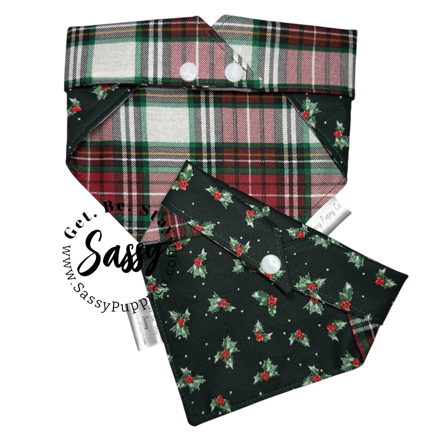Mistletoe & Tartan Reversible Snapdana™ – Handmade Holiday Edition
