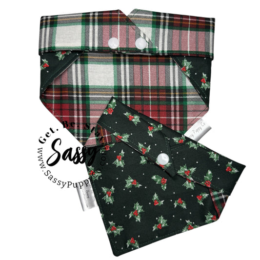 Mistletoe & Tartan Reversible Snapdana™ – Handmade Holiday Edition