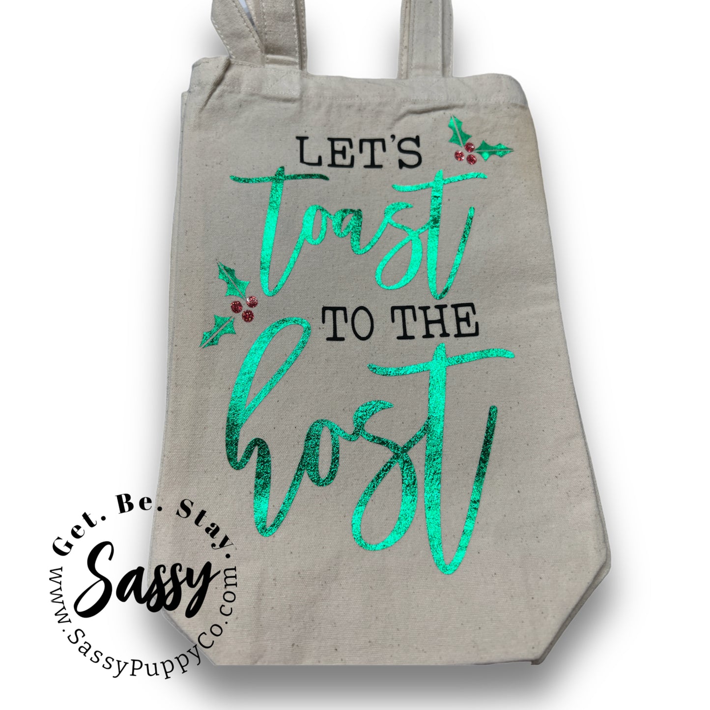 Let’s Toast Canvas Alcohol Tote Gift Bag