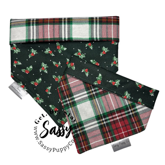 Mistletoe & Tartan Reversible Snapdana™ – Handmade Holiday Edition