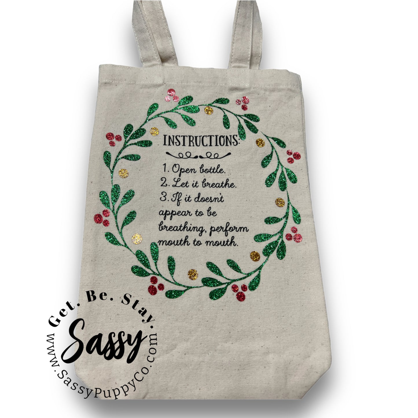 Canvas Alcohol Tote Gift Bag “Instructions”