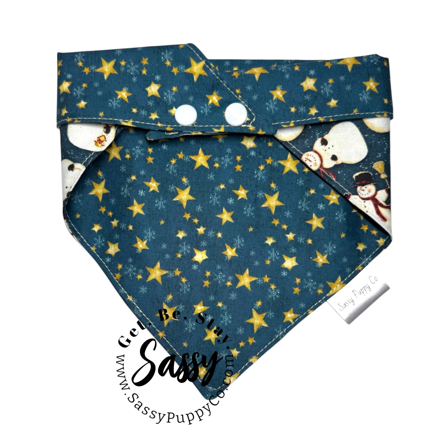 Starlit Snowmen Reversible Snapdana™ – Handmade Winter Edition