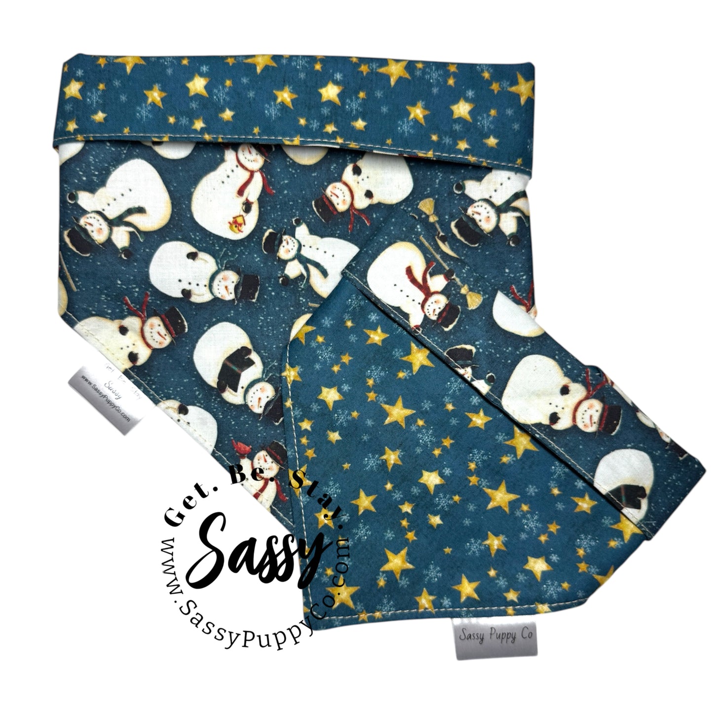 Starlit Snowmen Reversible Snapdana™ – Handmade Winter Edition