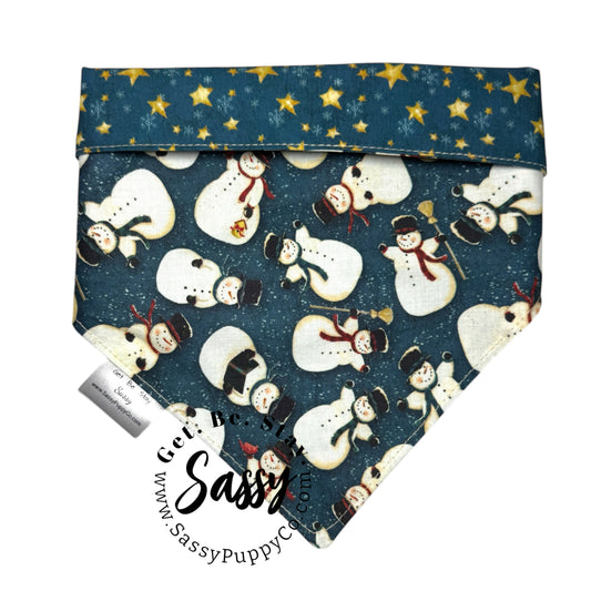 Starlit Snowmen Reversible Snapdana™ – Handmade Winter Edition