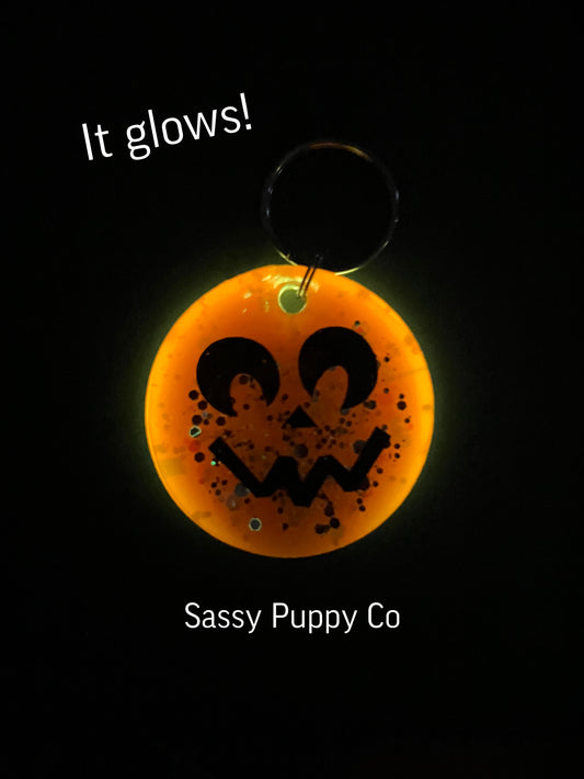 Glow In the Dark Pumpkin Dog Tag #1