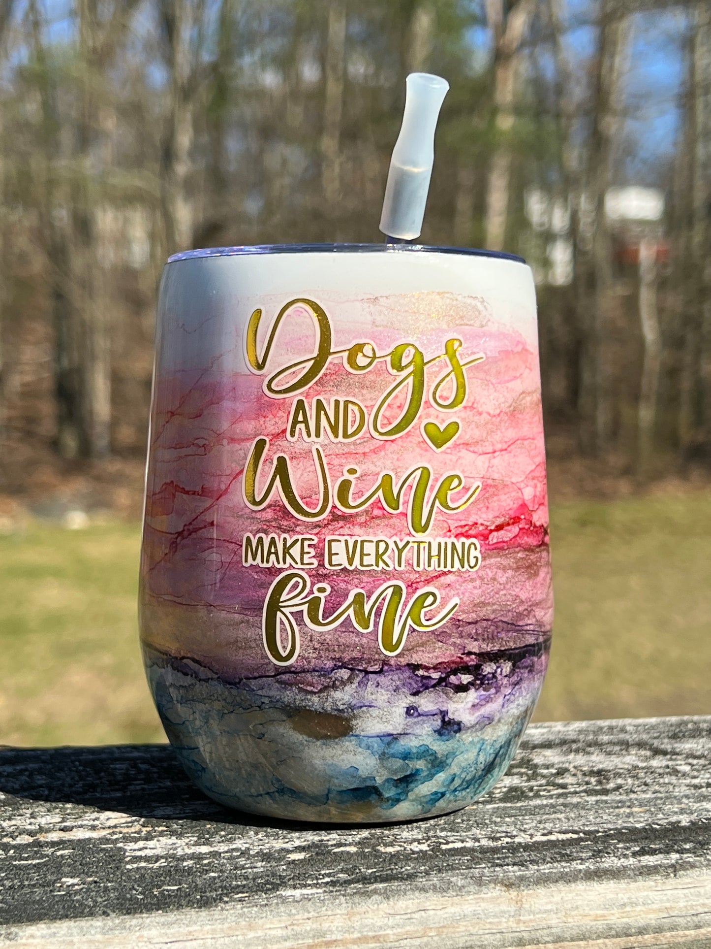 Dogs and Wine Tumbler