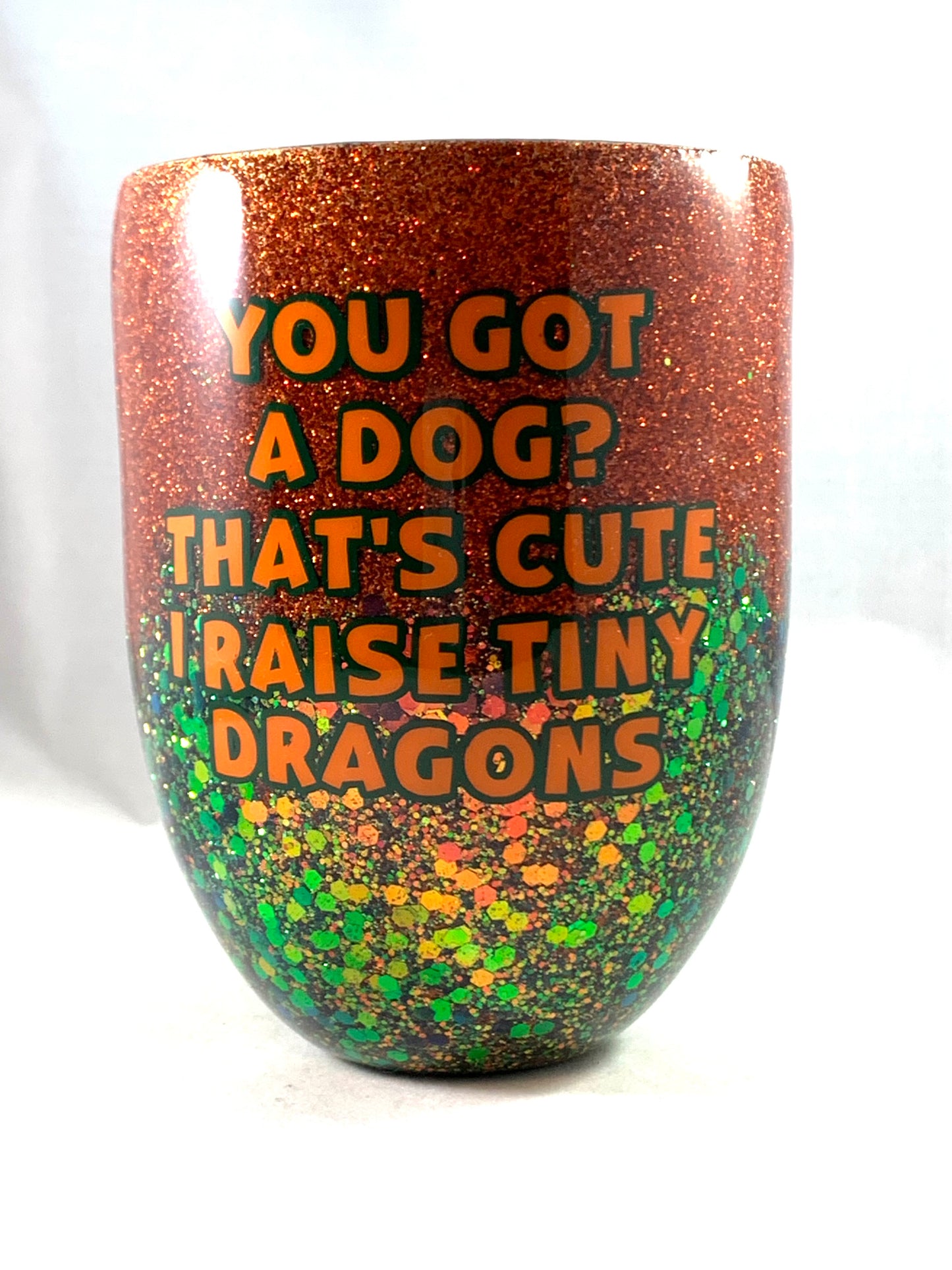 Tiny Dragon - Wine Tumbler - Handmade